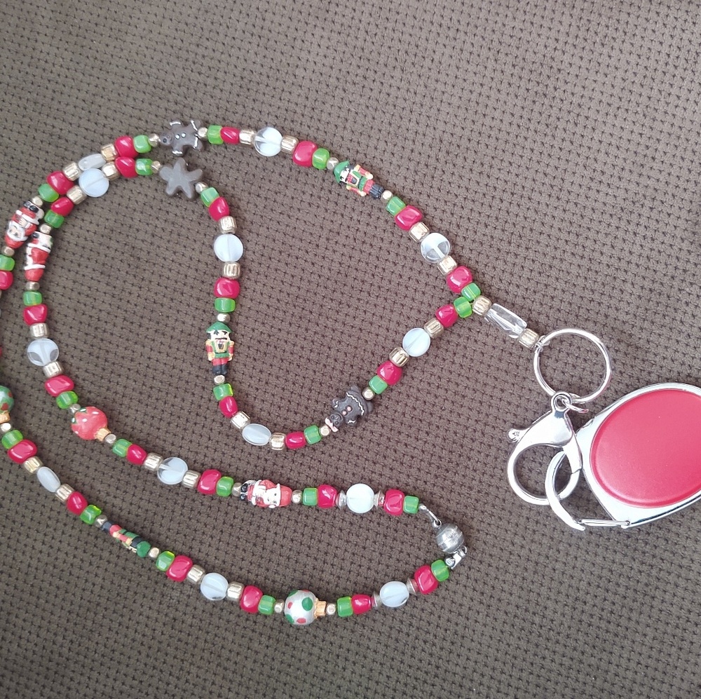Home made Christmas lanyard